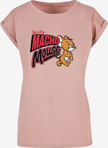 Maglietta 'Tom And Jerry - Macho Mouse' di ABSOLUTE CULT in rosa: frontale