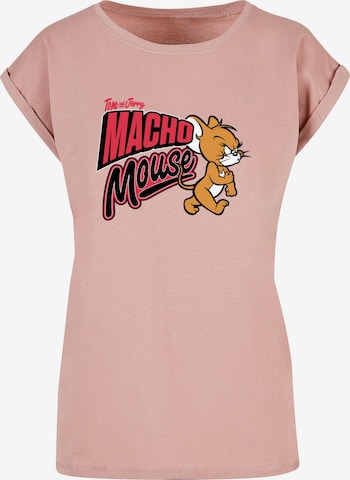 T-shirt 'Tom And Jerry - Macho Mouse' ABSOLUTE CULT en rose : devant
