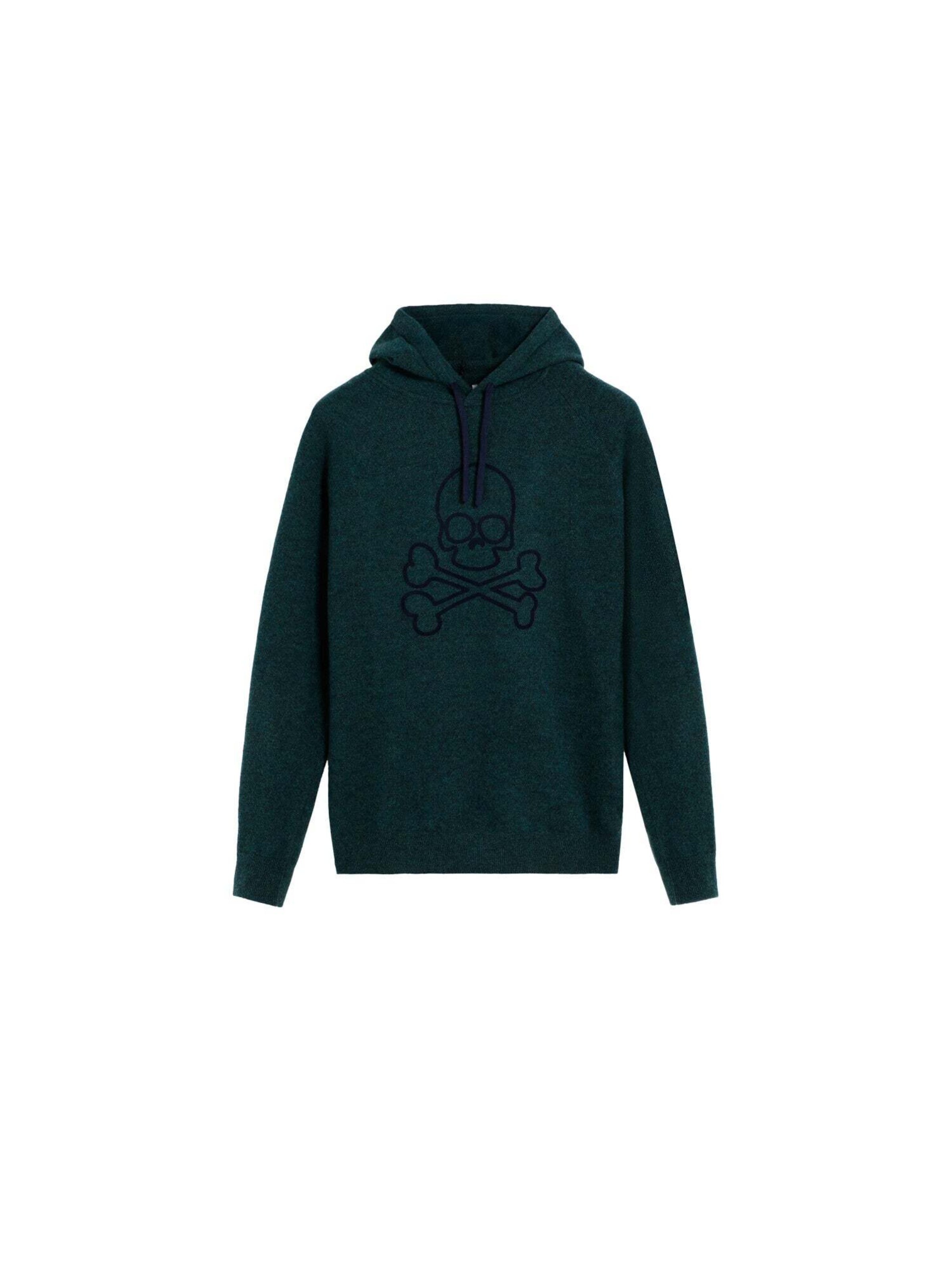 Scalpers Sveter 'Skull' - Zelená: predná strana