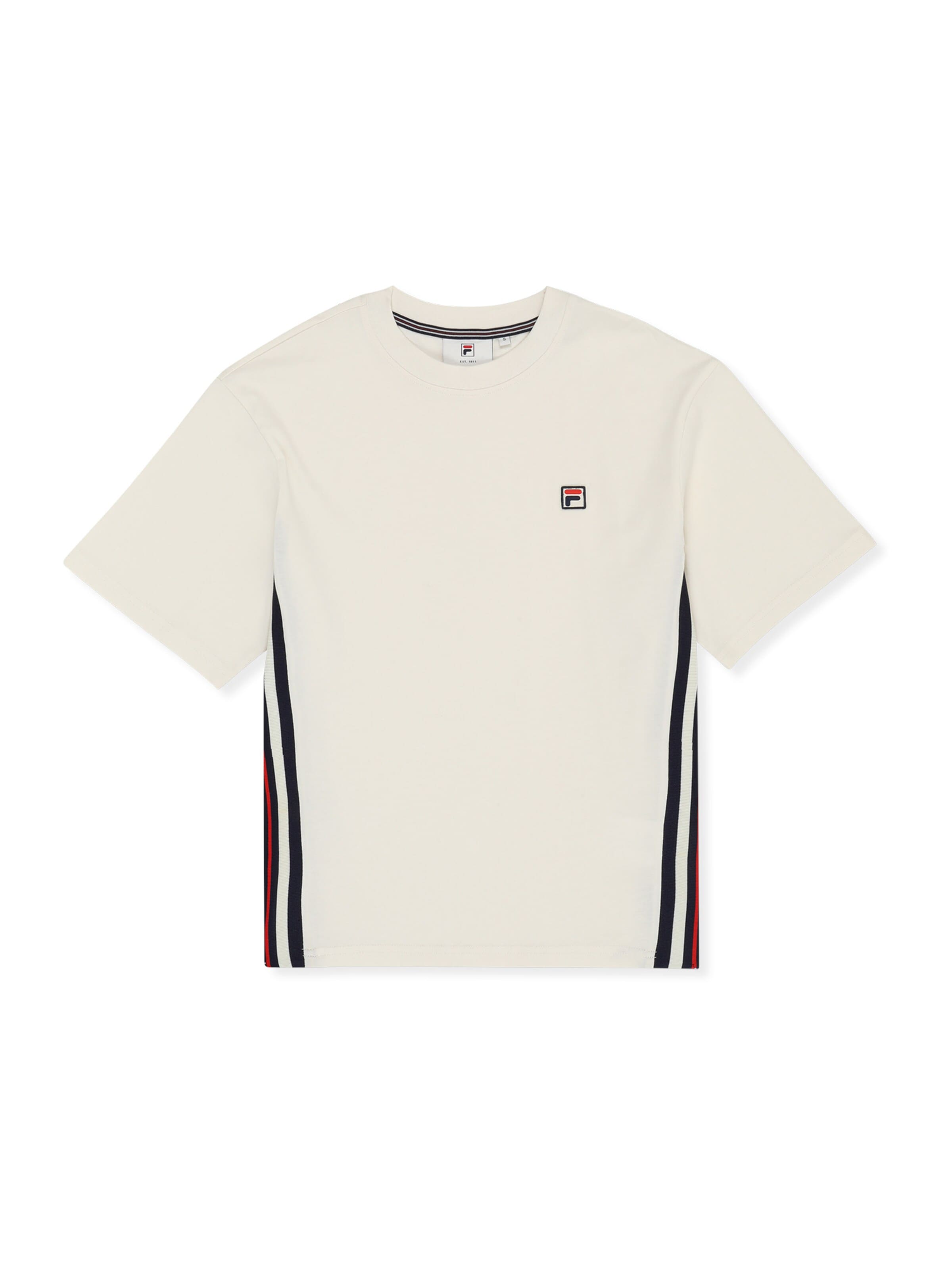 Maglietta 'SERRETTA loose heritage tape t-shirt' di FILA in bianco: frontale