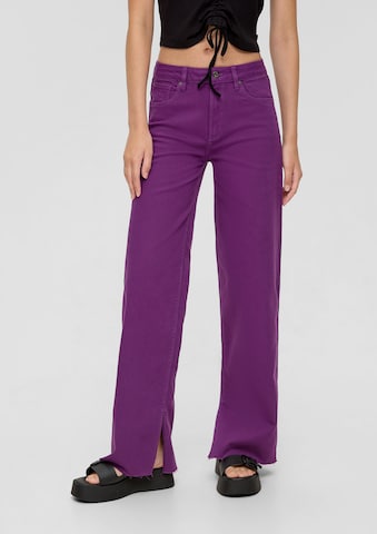 QS Wide leg Jeans 'Catie' in Purple: front