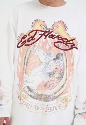Ed HardySweater majica 'Ride Into Hell' - bijela boja