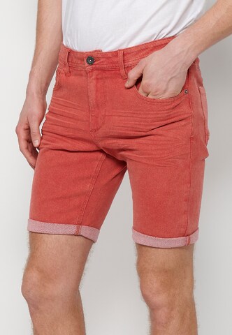 KOROSHI Regular Jeans 'Bermuda' in Red: front