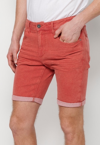 KOROSHI regular Jeans 'Bermuda' i rød: forside