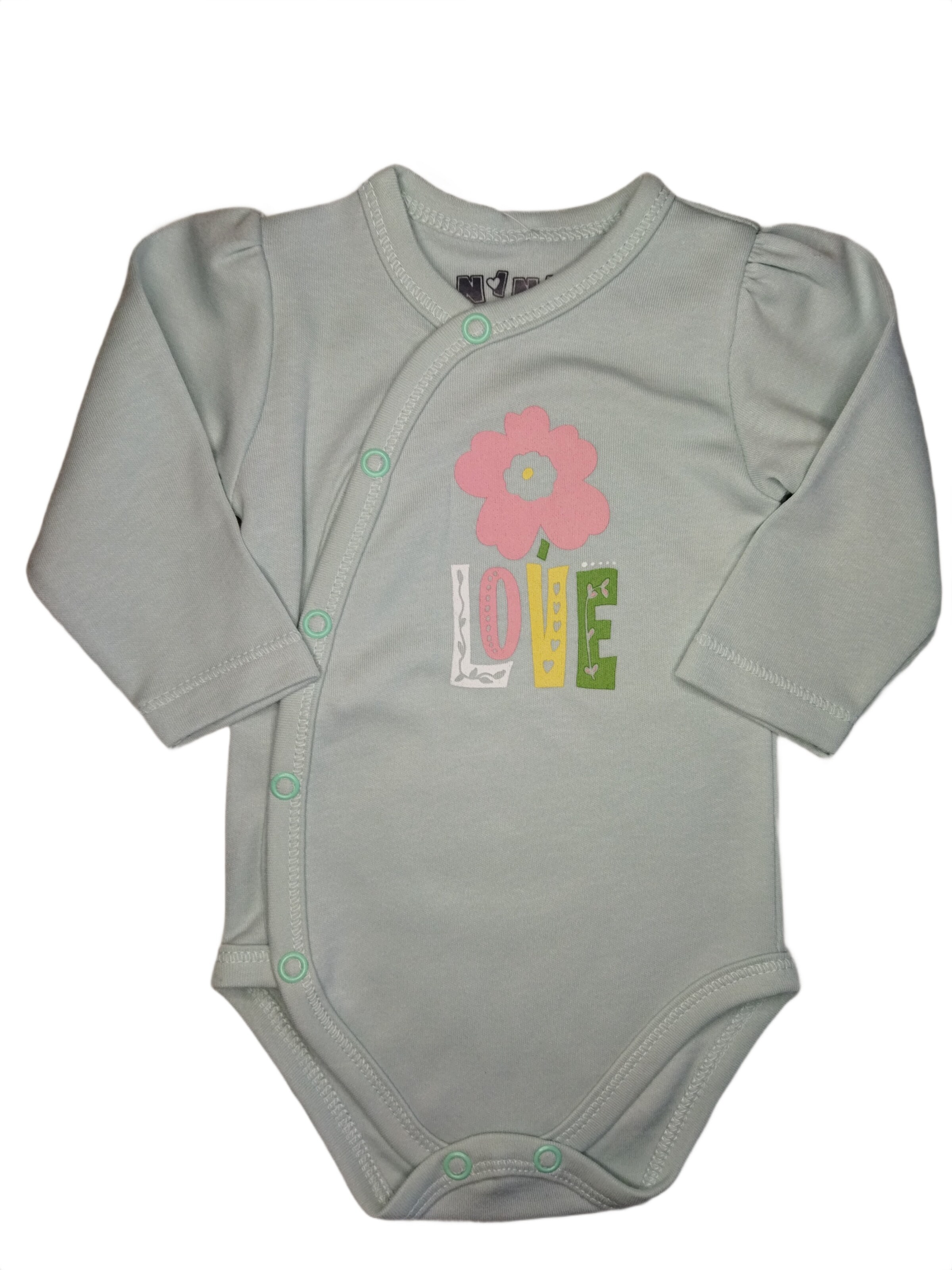 NINI Rompertje/body in Groen: voorkant