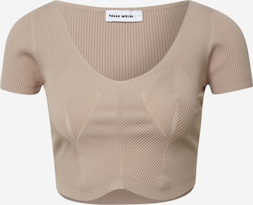 Top in maglia di Tally Weijl in beige: frontale