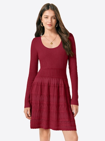 Imily Bela Pletené šaty - Červená: predná strana