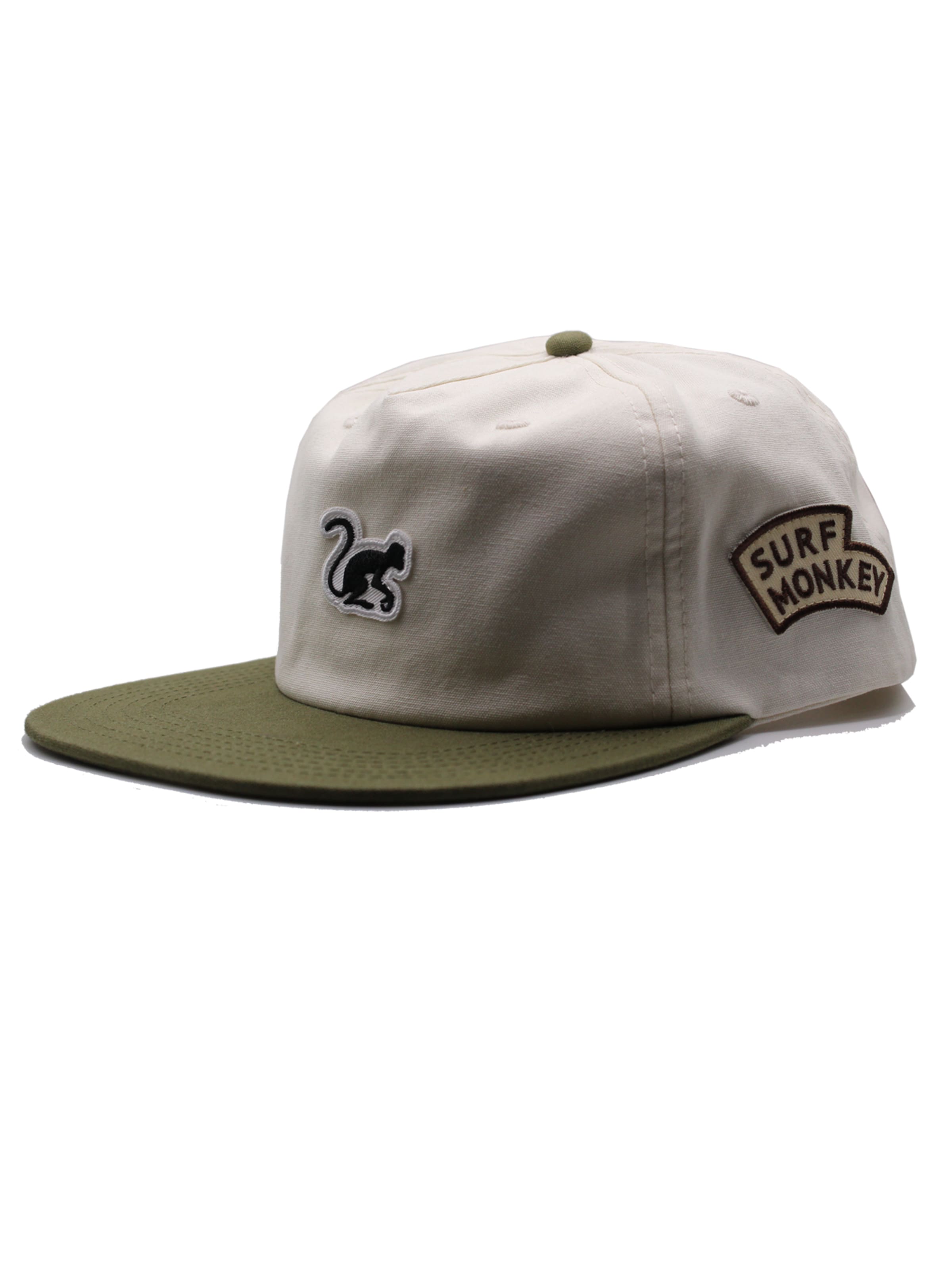 Surf Monkey Pet '5-Panel Cap Organic' in Beige: voorkant