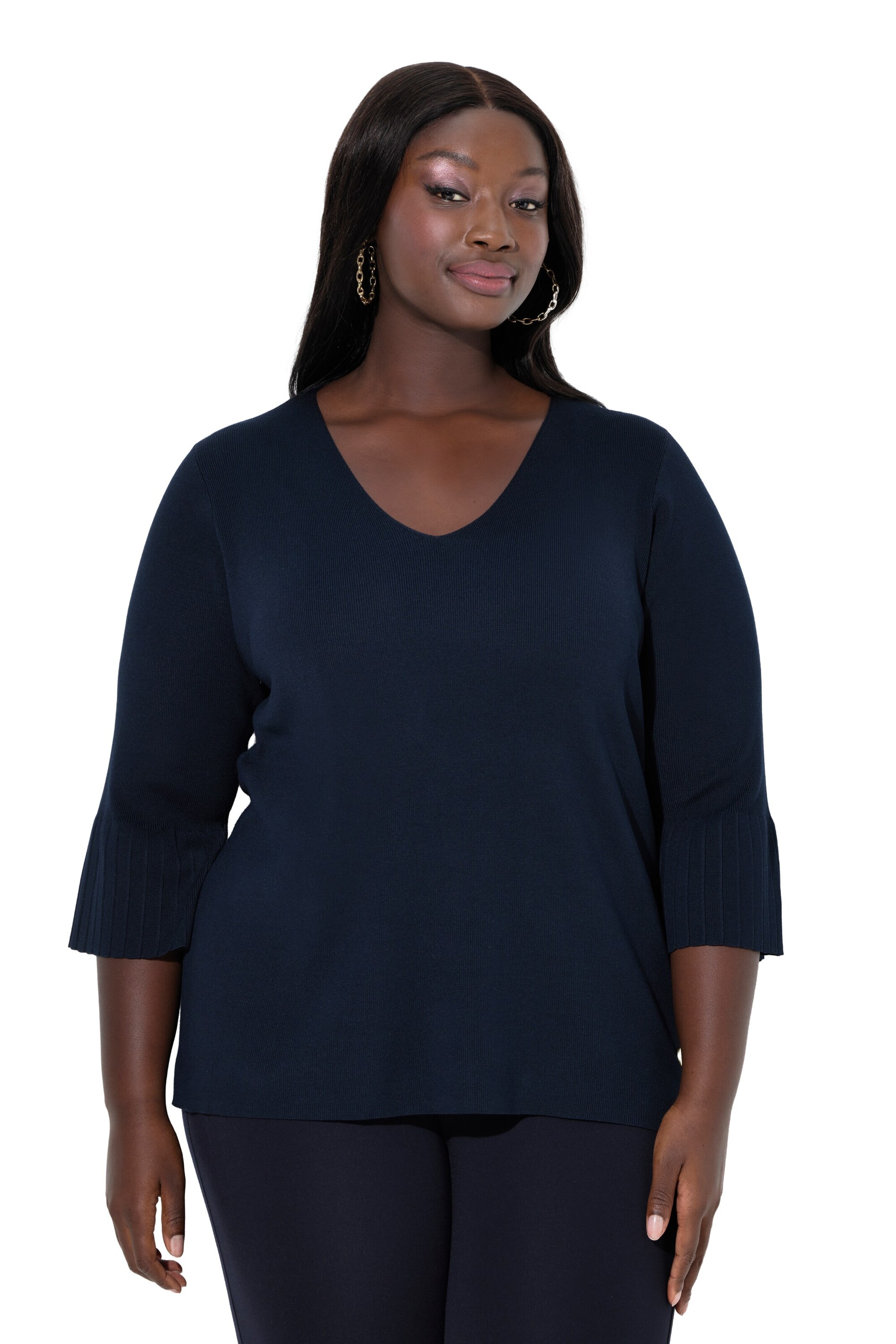 Ulla Popken Trui in Blauw: voorkant