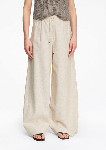 Wide Leg Pantalon à pince COMMA en beige : devant