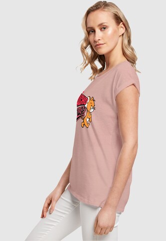ABSOLUTE CULT Shirt 'Tom And Jerry - Macho Mouse' in Roze