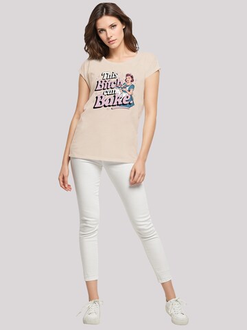 F4NT4STIC Shirt 'Vintage Pin Up Bäckerin"' in Beige
