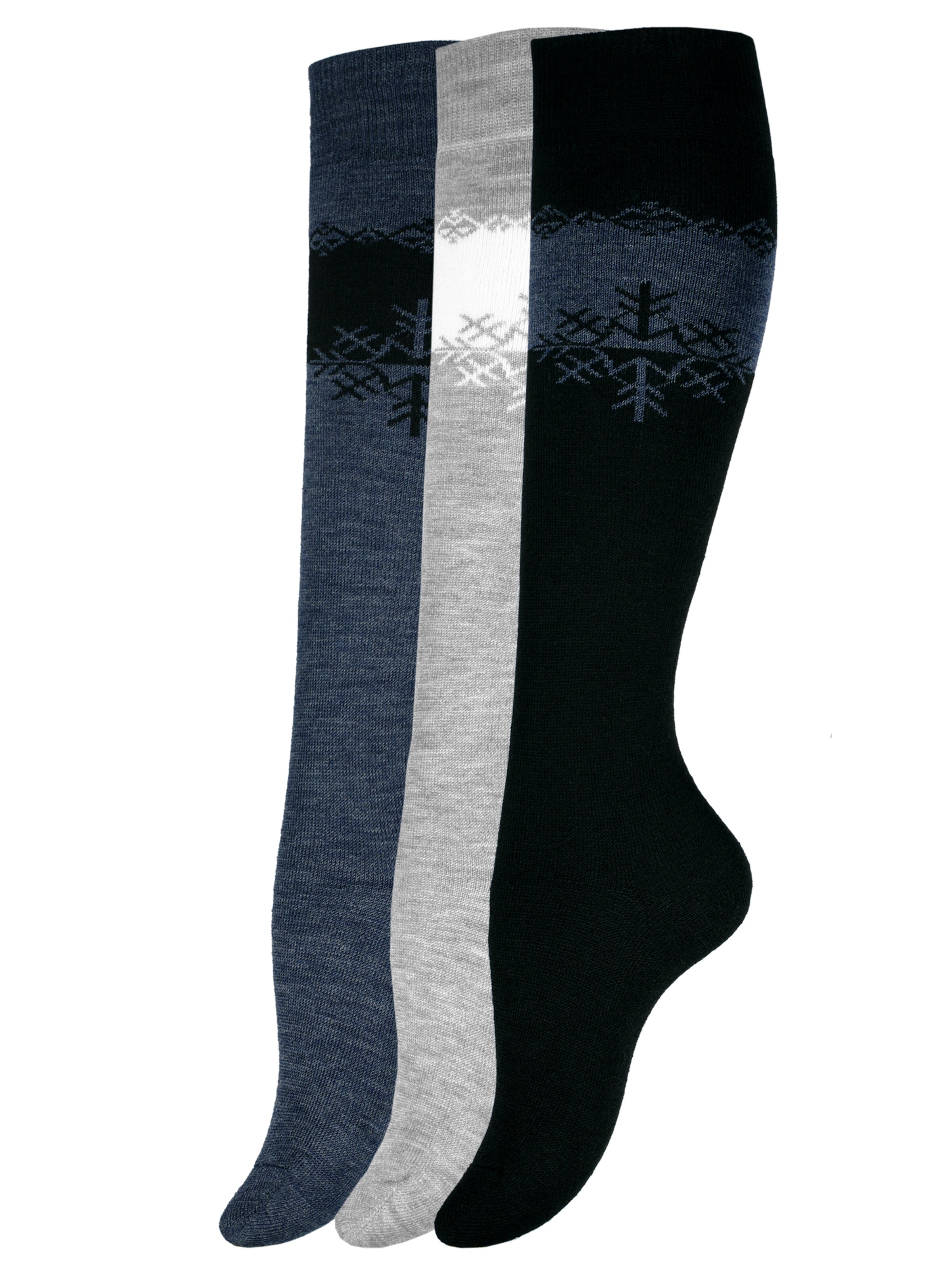 Cotton Prime - Meias pelo joelho em cinzento: frente