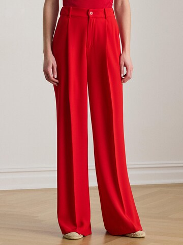 Lauren Ralph Lauren Широки крачоли Панталон с набор в червено: отпред