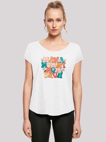 T-shirt 'Mothers Day Floral Accent Mom Life Humor Trendy Aesthetic' F4NT4STIC en blanc : devant