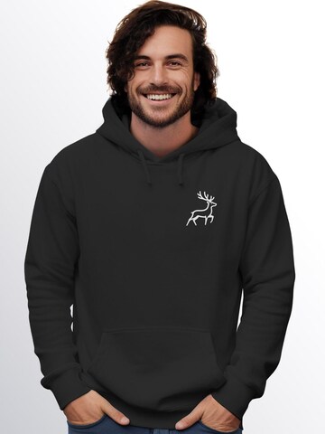 Neverless Sweatshirt 'Hirsch' in Black