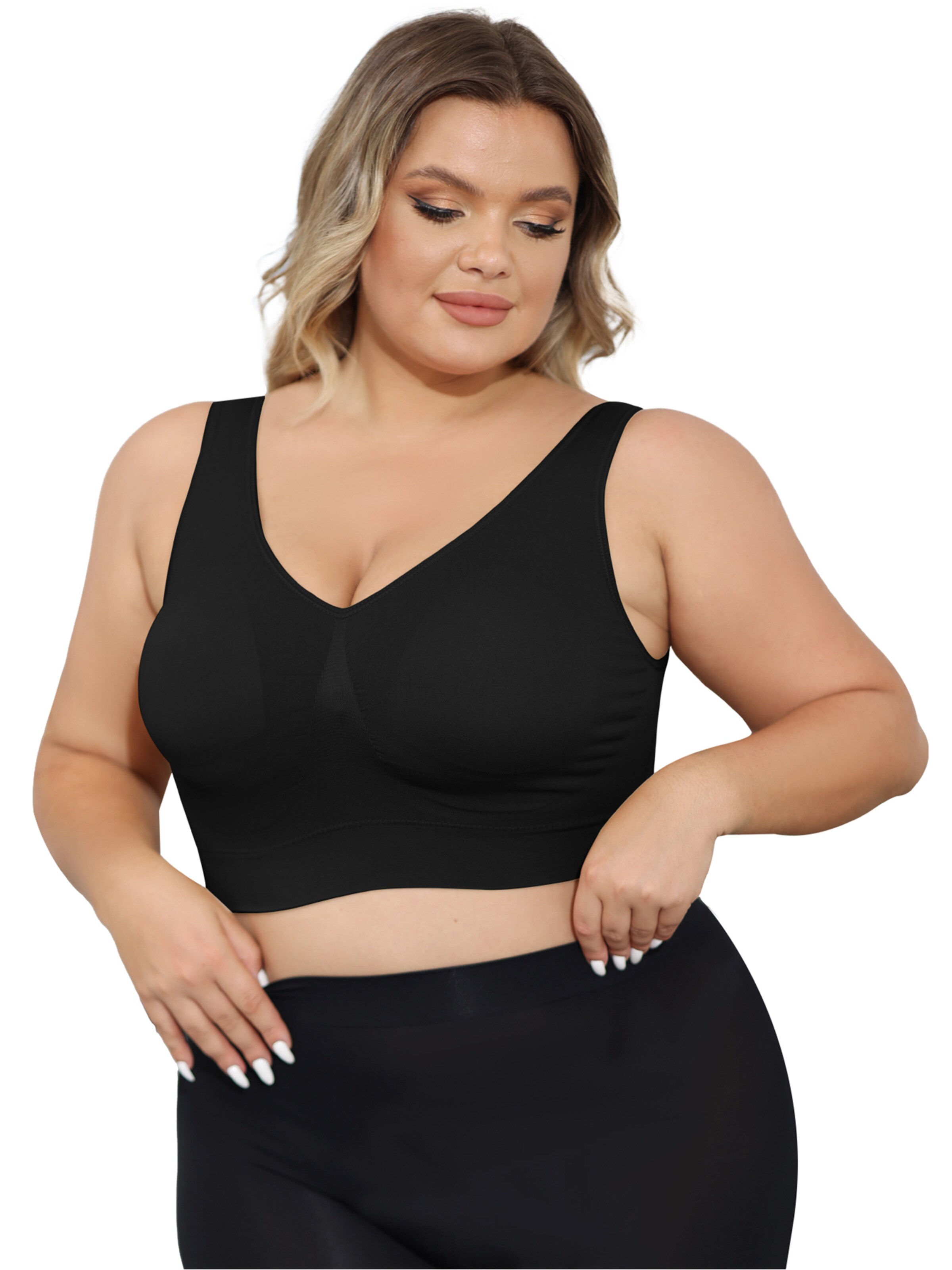 MEETWEE Push-up Sports Bra in Black