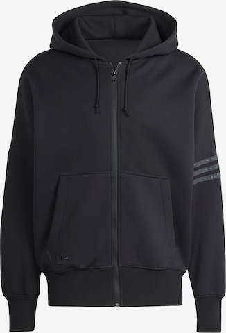 ADIDAS ORIGINALS Zip-Up Hoodie 'Street Neuclassics' in Black: front