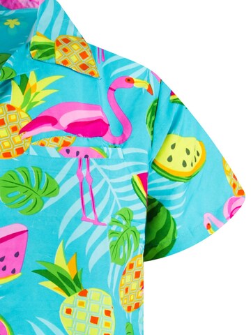 King Kameha Shirt 'Flamingo Melone' in Blau