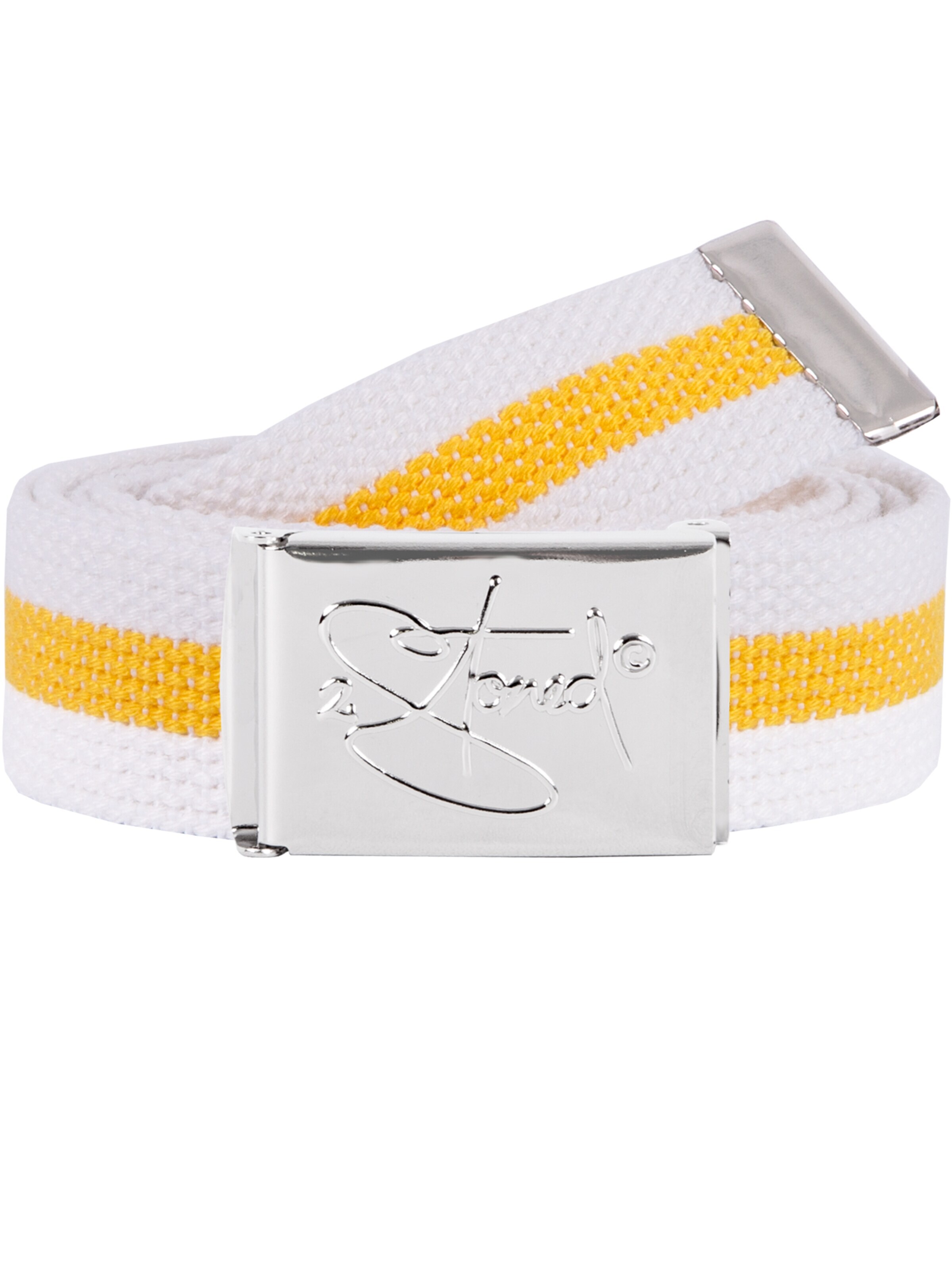 2Stoned Belt 'Small Chrom' in White: front
