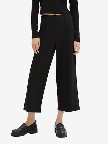 TOM TAILOR DENIM Wide Leg Hose in Schwarz: predná strana