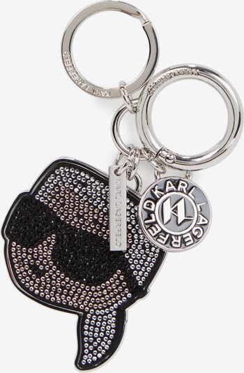 Karl Lagerfeld Privjesak za ključeve 'Ikonik Rhinestones' u crna / srebro, Pregled proizvoda