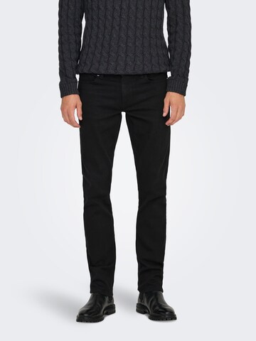 Slimfit Jeans 'ONSLOOM' di Only & Sons in nero: frontale