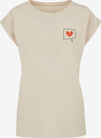 Merchcode T-Shirt 'Heartbreak' in Beige: predná strana