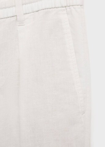 MANGO MAN Regular Pleat-Front Pants 'Romelino' in White