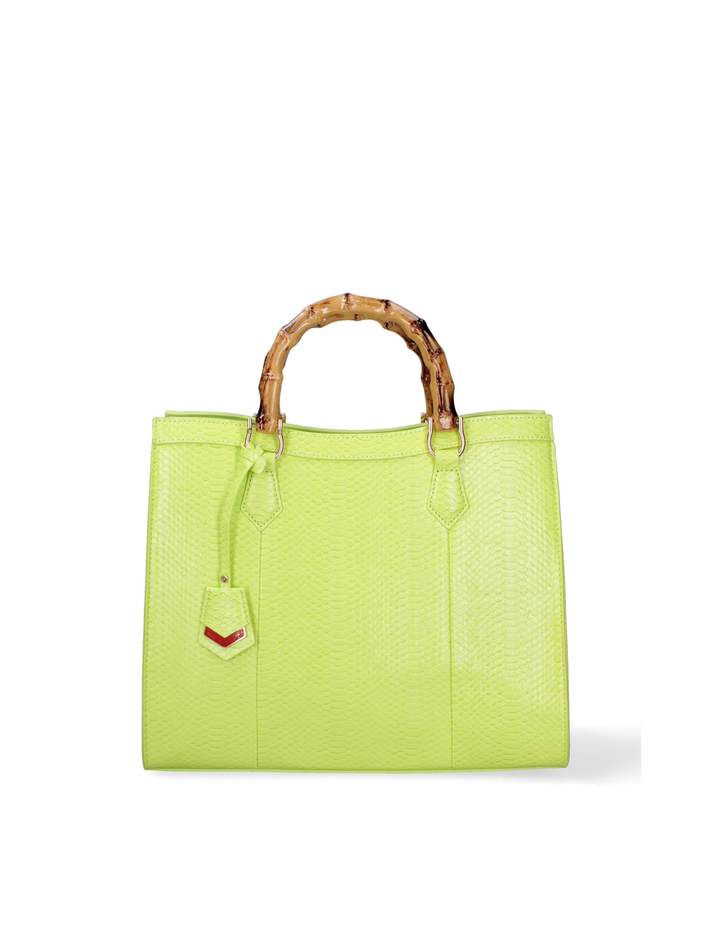 Borsa a spalla 'Borsa a Spalla Donna Ecopelle Vegana con Manico Bambù' di Diana&Co. in verde: frontale