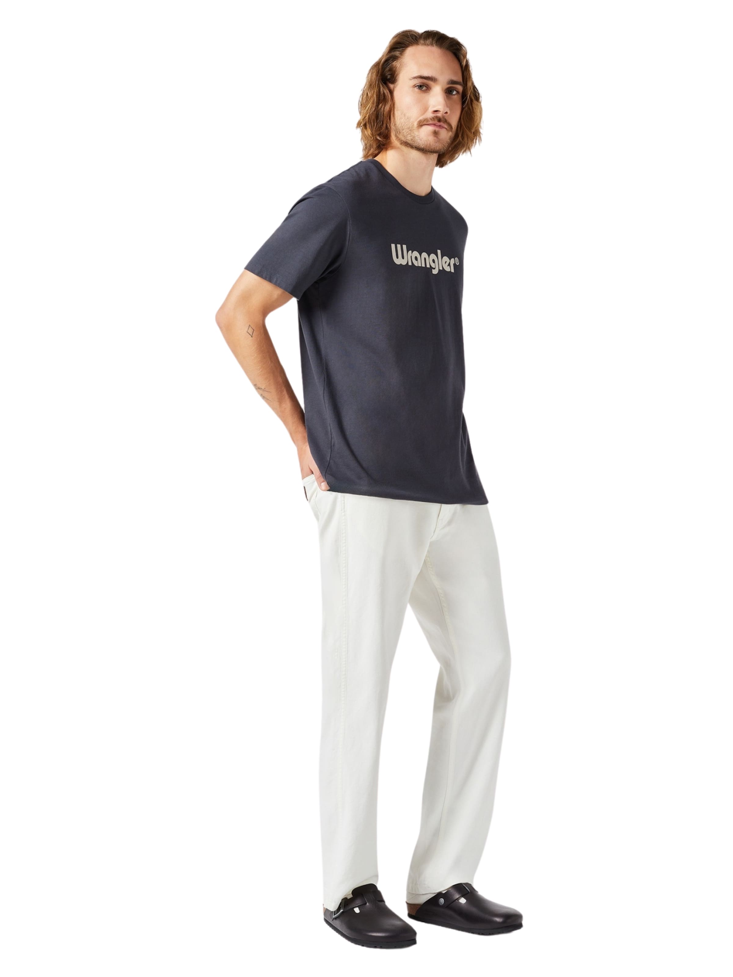 WRANGLER Тениска 'LOGO TEE' в черно