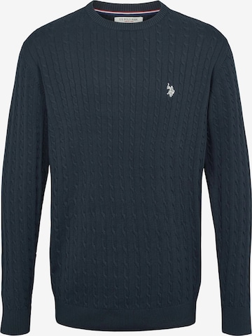 U.S. POLO ASSN. Svetr 'Mads' – modrá: přední strana