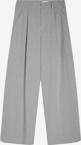 Bershka Широки крачоли Панталон с набор в сиво: отпред