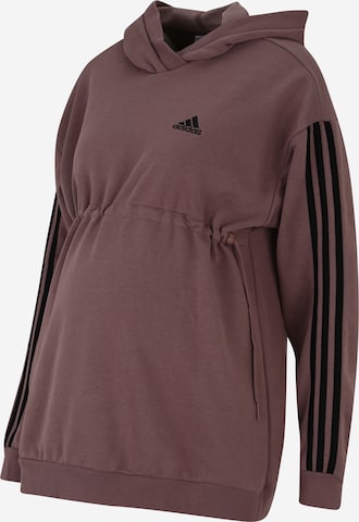 ADIDAS SPORTSWEAR Athletic Sweatshirt 'Essentials  3-Stripes ' in Brown: front