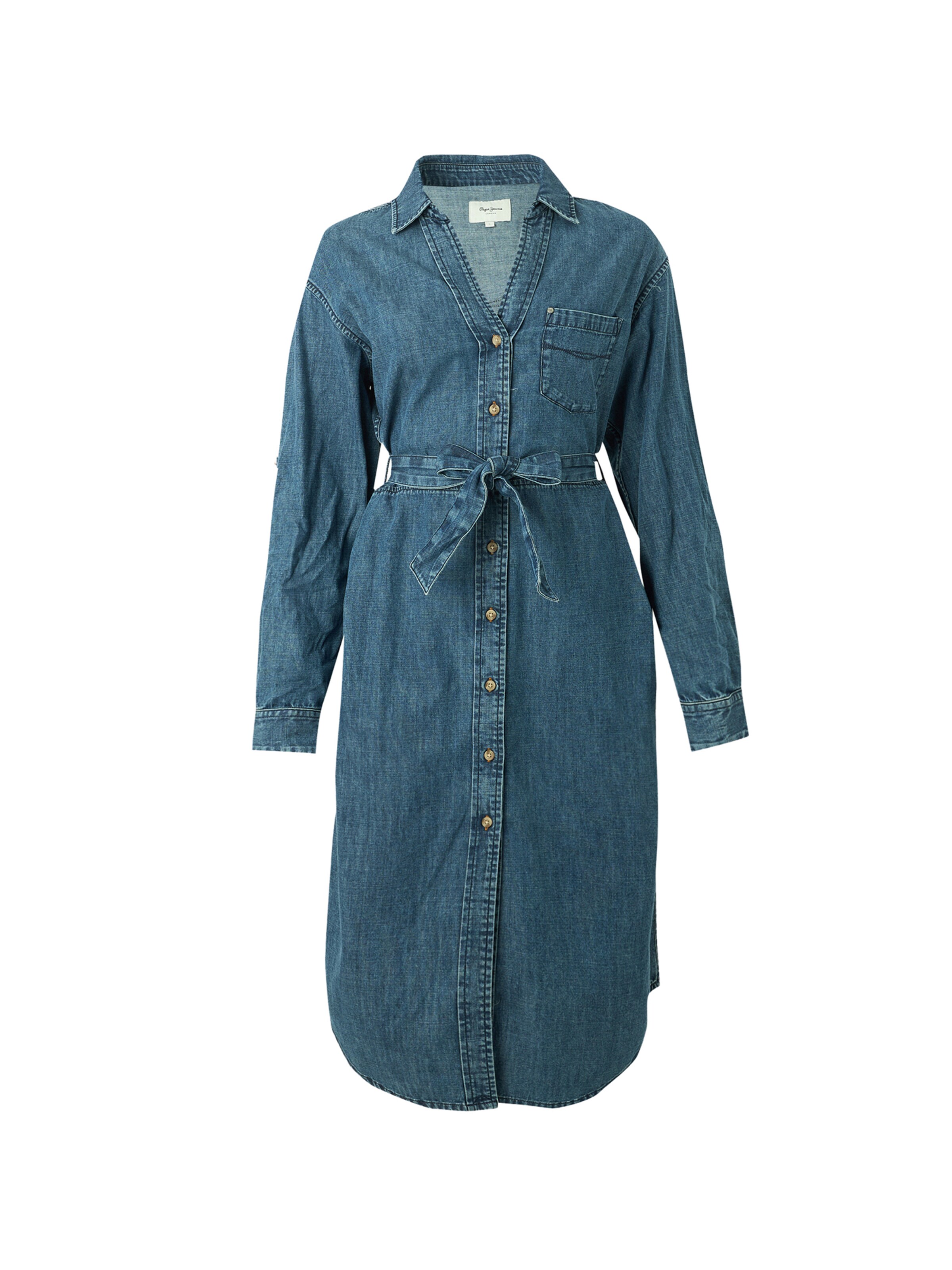 Pepe Jeans - Vestido camisero 'ANGIE' en azul: frente