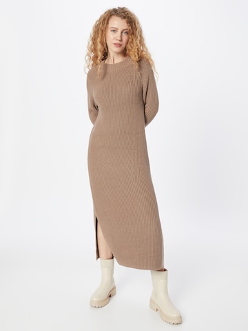 ESPRIT Knitted dress in Brown: front