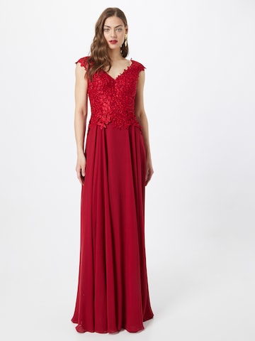 LUXUAR - Vestido de noche en rojo: frente