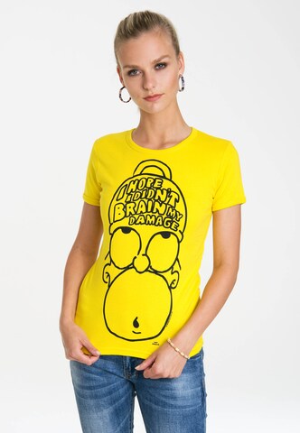 LOGOSHIRT Shirt 'Homer' in Yellow: front