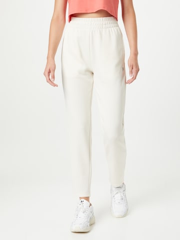FILA Tapered Workout Pants 'CAEN' in White: front