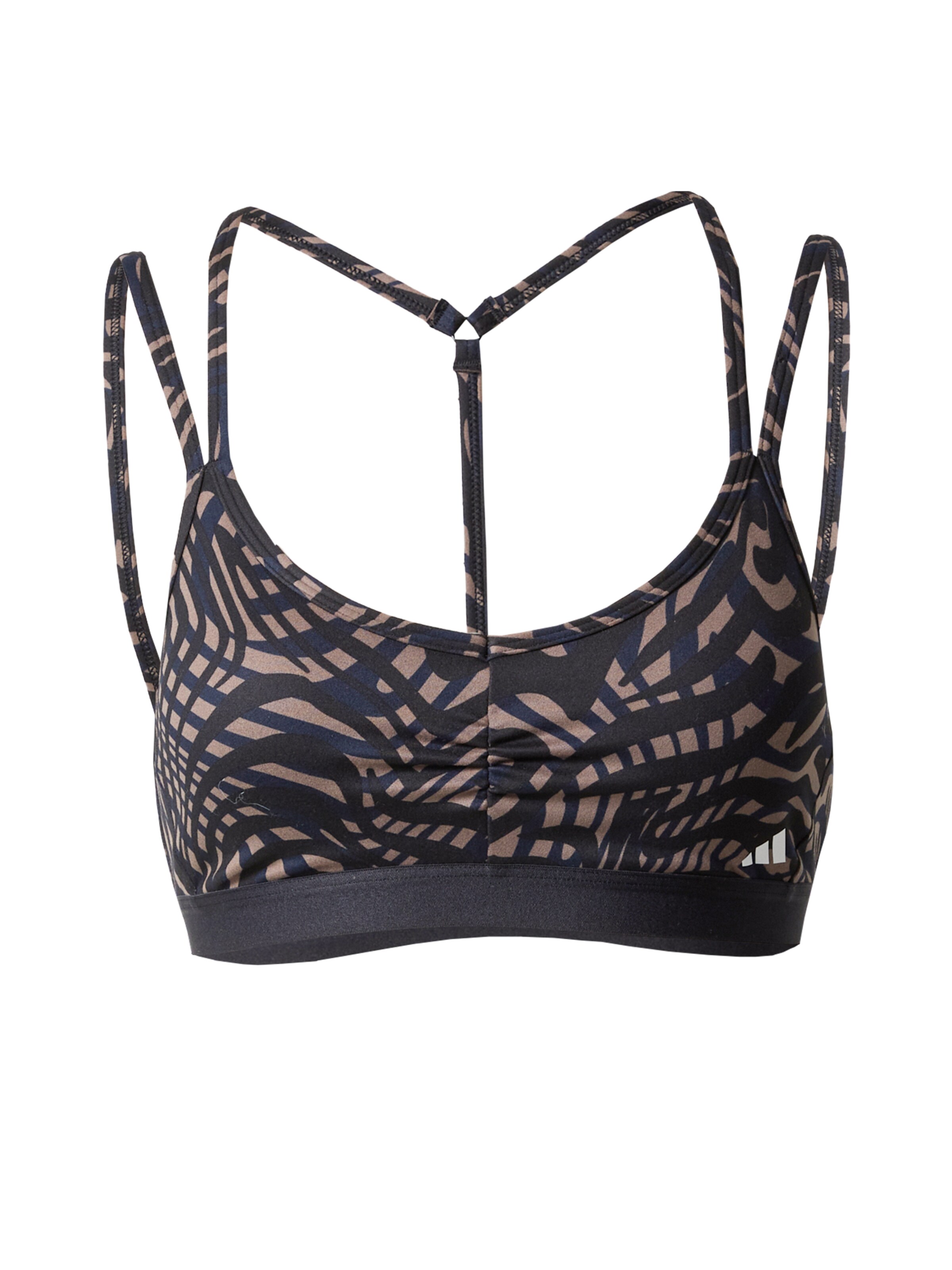 melns ADIDAS PERFORMANCE Bezvīļu Sporta krūšturis 'Essentials': no priekšpuses