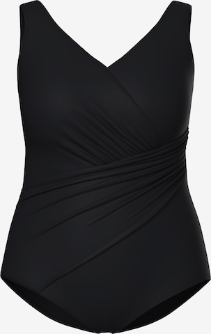 Ulla Popken Badeanzug in Schwarz: Vorderseite