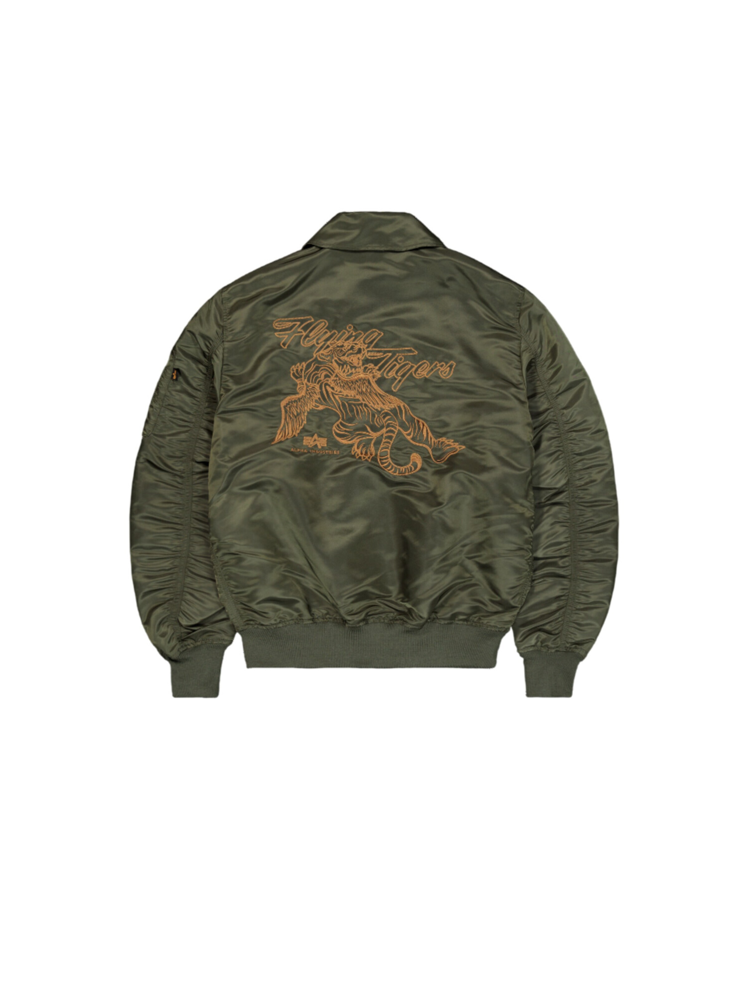 ALPHA INDUSTRIES Between-Season Jacket 'Flying Tigers' in Green