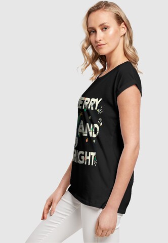 ABSOLUTE CULT T-Shirt 'Mickey Mouse - Merry And Bright' in Schwarz