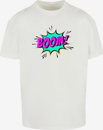 Merchcode Shirt 'Boom Comic' in Wit: voorkant