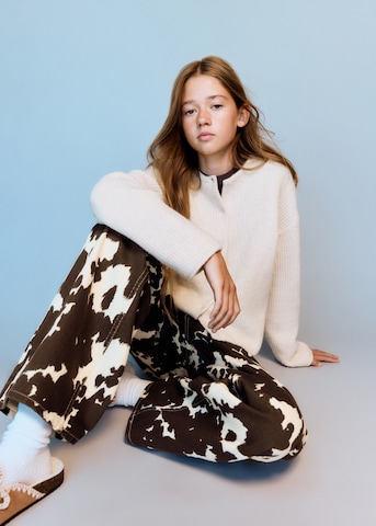 MANGO KIDS Широки крачоли Дънки 'WIDEV' в кафяво