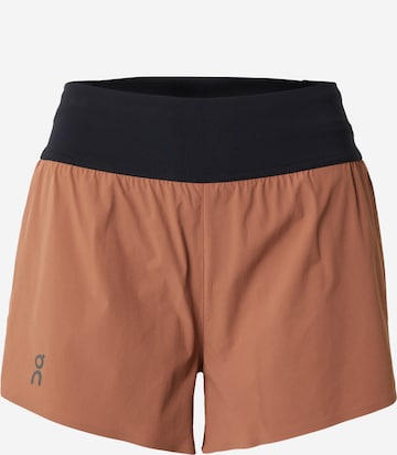 On Regular Workout Pants in Brown: front