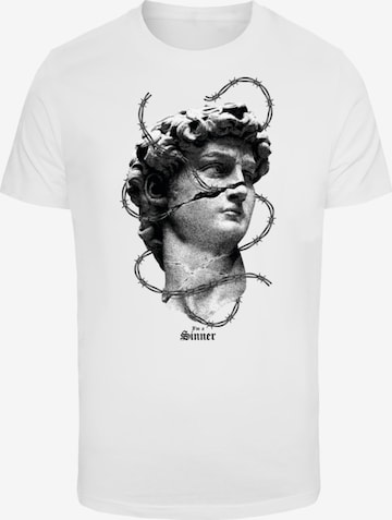 Mister Tee - Camisa 'I'm A Sinner' em branco: frente