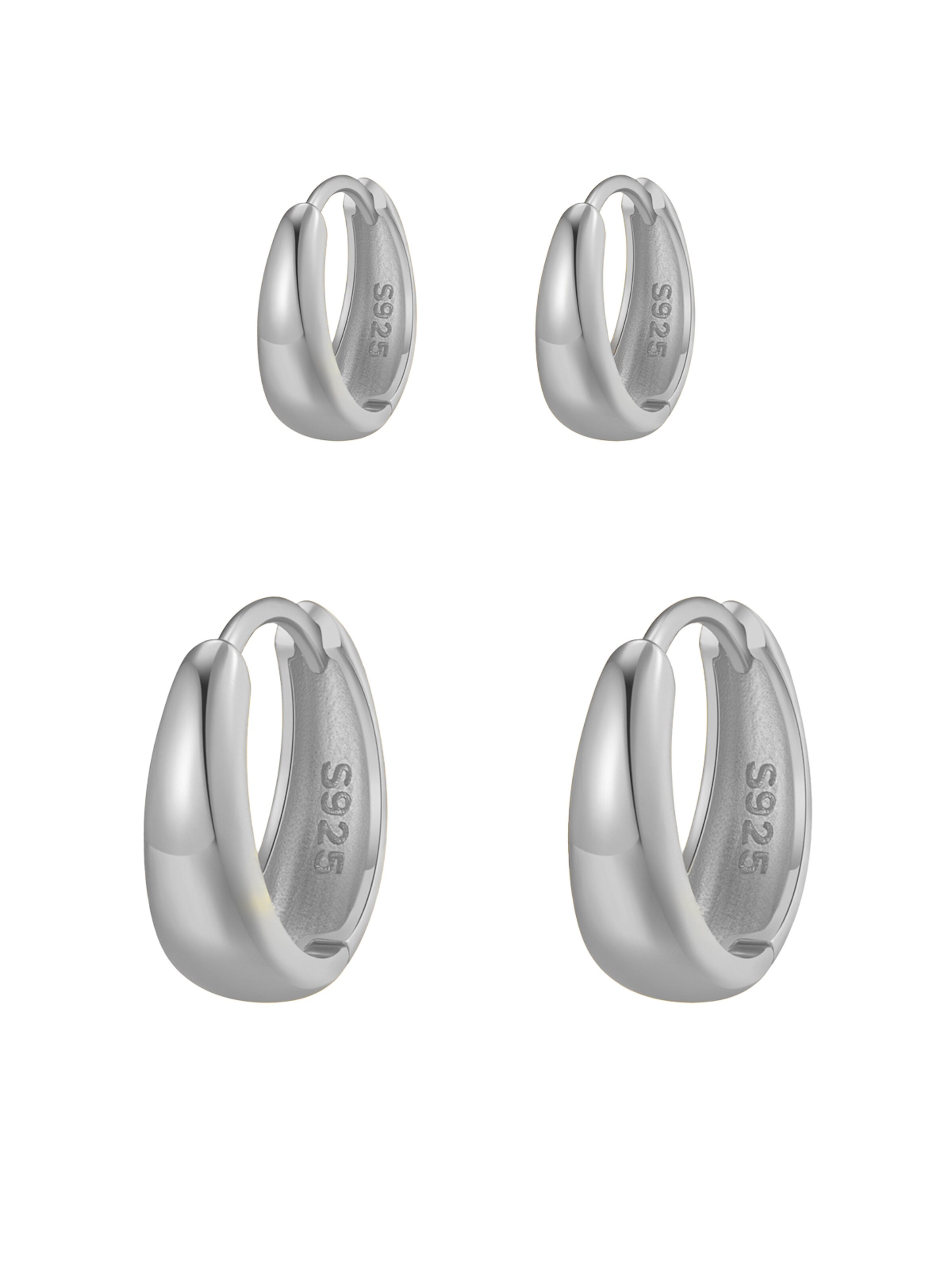 Hey Happiness Earrings 'Dome' in Silver: front