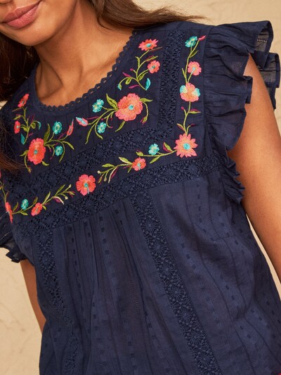 Camicia da donna in S love & roses di colore navy / blu chiaro / verde chiaro / rosa chiaro, Visualizzazione prodotti