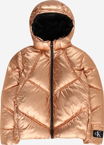 Calvin Klein Jeans Zimní bunda – bronzová: přední strana